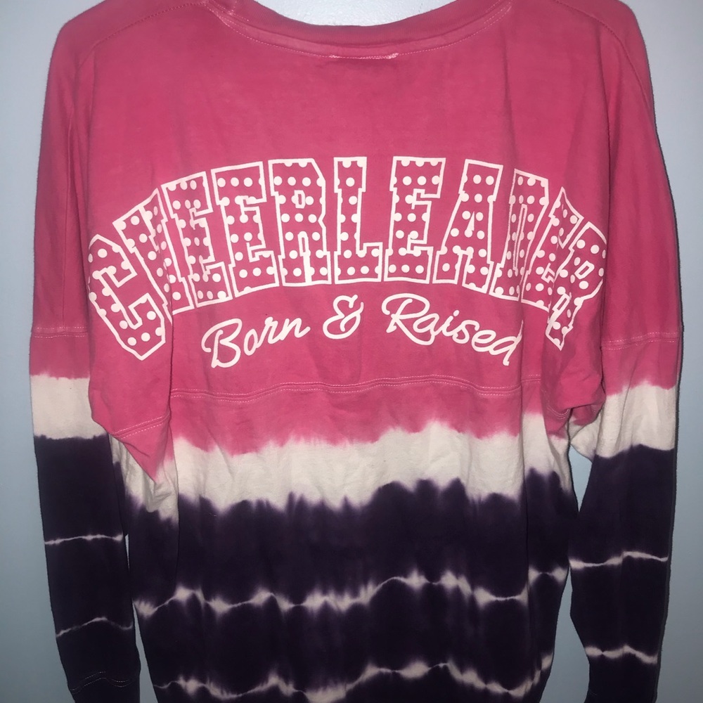 long sleeve oversized cheerleader shirt